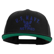 Licensed Eagle Navy Retired Embroidered Wool Blend Prostyle Snapback Cap - Black OSFM
