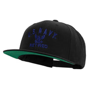 Licensed Eagle Navy Retired Embroidered Wool Blend Prostyle Snapback Cap - Black OSFM