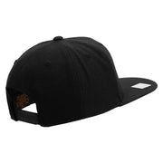 Licensed Eagle Navy Retired Embroidered Wool Blend Prostyle Snapback Cap - Black OSFM