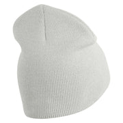 Memphis Guitars Embroidered 8 Inch Solid Knit Short Beanie Made in USA - White OSFM