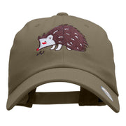 Hedgehog Embroidered Low Profile Dyed Cotton Twill Cap