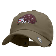 Hedgehog Embroidered Low Profile Dyed Cotton Twill Cap