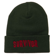 Halloween Survivor Embroidered Long Beanie