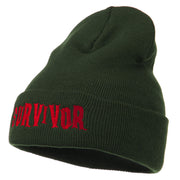 Halloween Survivor Embroidered Long Beanie