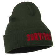 Halloween Survivor Embroidered Long Beanie