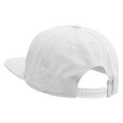 Iguana Silhouette Embroidered 5 Panel Cotton High Profile Flat Bill Unstructured Cap - White OSFM