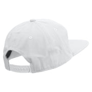 Iguana Silhouette Embroidered 5 Panel Cotton High Profile Flat Bill Unstructured Cap - White OSFM