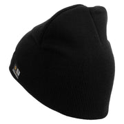 Licensed Golden US Army Embroidered 8 Inch Knitted Short Beanie - Black OSFM