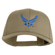 US Air Force Wing Embroidered Solid Cotton Twill Pro Cap - Khaki OSFM