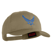 US Air Force Wing Embroidered Solid Cotton Twill Pro Cap - Khaki OSFM