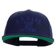 Licensed Eagle Navy Retired Embroidered Wool Blend Prostyle Snapback Cap - Navy OSFM