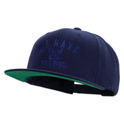 Licensed Eagle Navy Retired Embroidered Wool Blend Prostyle Snapback Cap - Navy OSFM