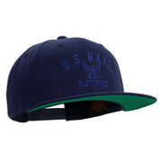 Licensed Eagle Navy Retired Embroidered Wool Blend Prostyle Snapback Cap - Navy OSFM