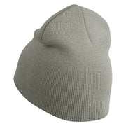 Memphis Guitars Embroidered 8 Inch Solid Knit Short Beanie Made in USA - Dark-Ash OSFM