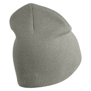 Memphis Guitars Embroidered 8 Inch Solid Knit Short Beanie Made in USA - Dark-Ash OSFM