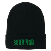 Halloween Survivor Embroidered Long Beanie