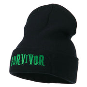 Halloween Survivor Embroidered Long Beanie