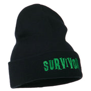 Halloween Survivor Embroidered Long Beanie