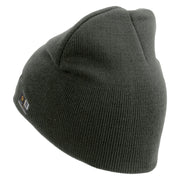 Licensed Golden US Army Embroidered 8 Inch Knitted Short Beanie - Dk-Grey OSFM