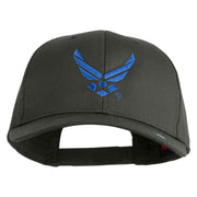 US Air Force Wing Embroidered Solid Cotton Twill Pro Cap - Charcoal OSFM