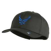 US Air Force Wing Embroidered Solid Cotton Twill Pro Cap - Charcoal OSFM