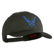 US Air Force Wing Embroidered Solid Cotton Twill Pro Cap - Charcoal OSFM