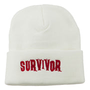 Halloween Survivor Embroidered Long Beanie