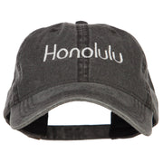 Honolulu Embroidered Washed Buckled Cap