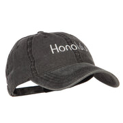 Honolulu Embroidered Washed Buckled Cap