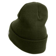 Licensed Golden US Army Embroidered 12 Inch Long Knitted Beanie - Olive OSFM