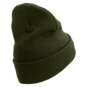 Licensed Golden US Army Embroidered 12 Inch Long Knitted Beanie - Olive OSFM