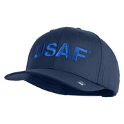 USAF Blue Letter Embroidered Solid Cotton Twill Pro Style Cap - Navy OSFM