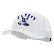 Licensed Eagle Navy Retired Embroidered Retro Trucker Cap - White OSFM