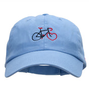 Heart Wheel Bike Embroidered Cotton Twill Cap