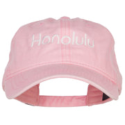 Honolulu Embroidered Washed Buckled Cap