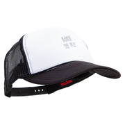 Born to Fly Embroidered Foam Panel Mesh Snapback - Black-White OSFM