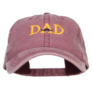 Mustache Dad Embroidered Washed Cap