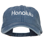 Honolulu Embroidered Washed Buckled Cap