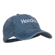 Honolulu Embroidered Washed Buckled Cap