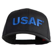 USAF Blue Letter Embroidered Solid Cotton Twill Pro Style Cap - Black OSFM