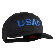 USAF Blue Letter Embroidered Solid Cotton Twill Pro Style Cap - Black OSFM