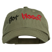 Halloween Got Blood Embroidered Low Profile Washed Cap