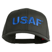 USAF Blue Letter Embroidered Solid Cotton Twill Pro Style Cap - Charcoal OSFM