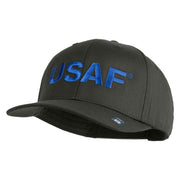 USAF Blue Letter Embroidered Solid Cotton Twill Pro Style Cap - Charcoal OSFM