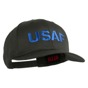 USAF Blue Letter Embroidered Solid Cotton Twill Pro Style Cap - Charcoal OSFM