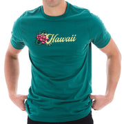 Hawaii State Flower Graphic Design Short Sleeve Cotton Jersey T-Shirt