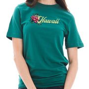 Hawaii State Flower Graphic Design Short Sleeve Cotton Jersey T-Shirt