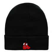 Hanging Boxing Gloves Embroidered Long Knitted Beanie