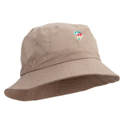 Reggae Lion Embroidered Bucket Hat - Khaki OSFM