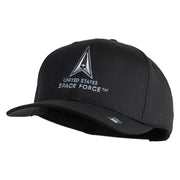 US Space Force with Delta Embroidered Solid Cotton Twill Cap - Black OSFM